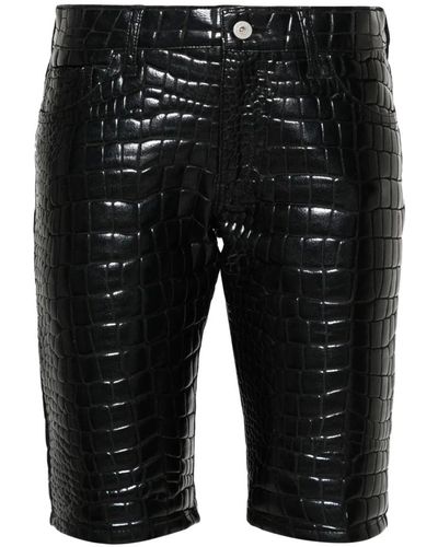 Junya Watanabe Pantalones cortos plisados elegantes - Negro