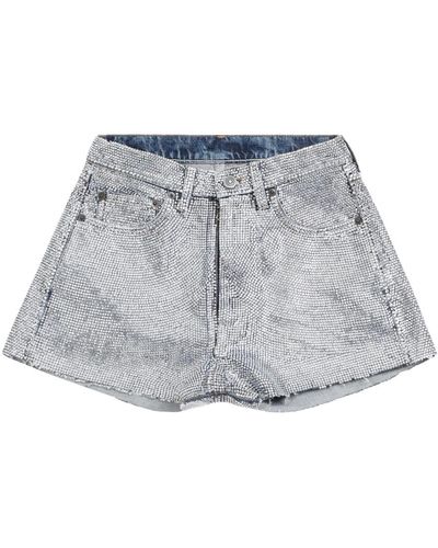 Maison Margiela Kristall baumwoll denim shorts - Grau