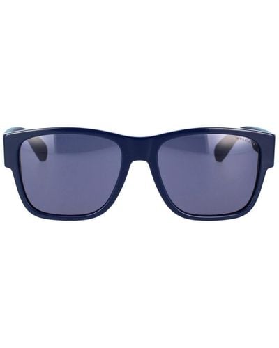 BVLGARI Forma geometrica occhiali sole blu gomma
