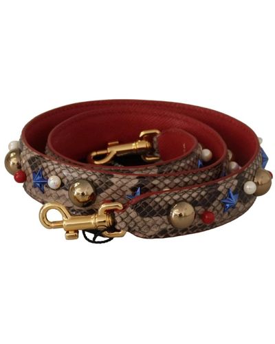 Dolce & Gabbana Elegant Python Leather Shoulder Strap - Red