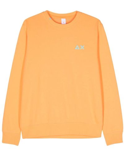 Sun 68 Logo bestickter sweatshirt,bestickter logo-sweatshirt,sweatshirts,logo bestickter pullover - Orange