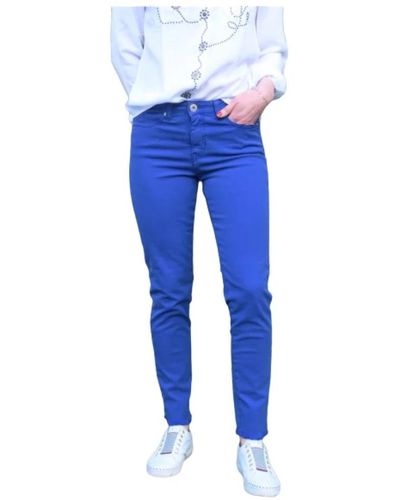 Denim Studio Trousers > slim-fit trousers - Bleu