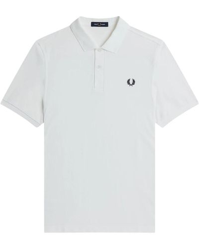 Fred Perry Klassisches polo-shirt mit stickerei - Weiß