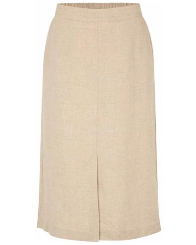 Masai Falda de lino simple con cintura elástica - Neutro