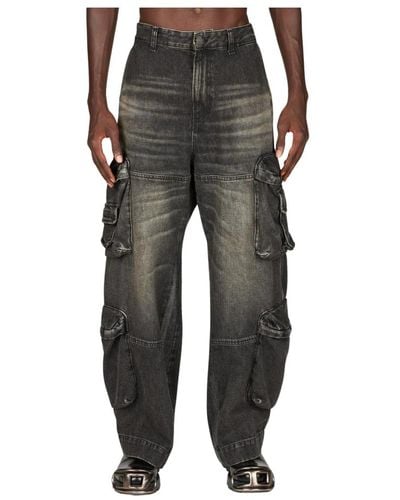 DIESEL Cargo hanf denim jeans - Grau