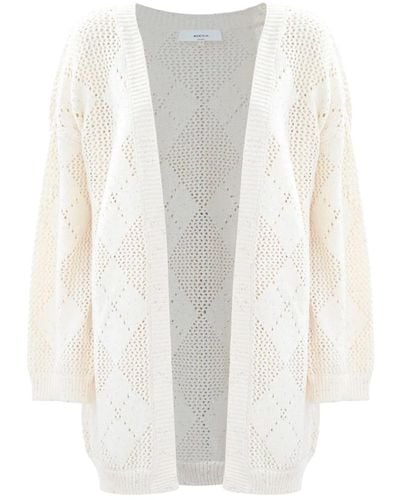 Kocca Cardigan maglione a maglia a diamante - Bianco