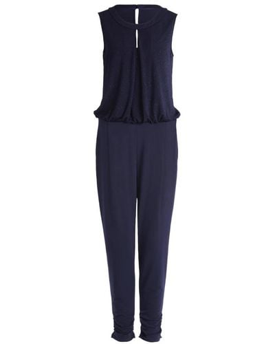 Vera Mont Elegant glitter jumpsuit,glitzer jumpsuit mit schmeichelhafter passform - Blau