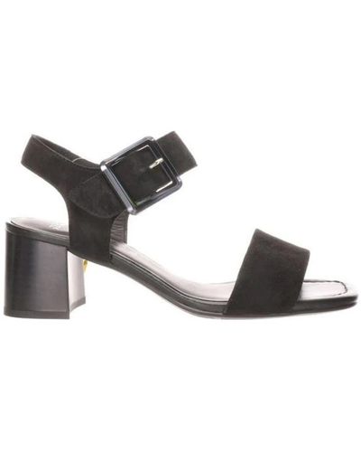 Ara Schwarze flache sandalen für frauen - Mettallic