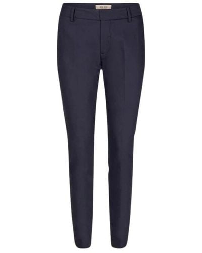 Mos Mosh Pantaloni eleganti slim-fit blu marino con dettaglio a righe