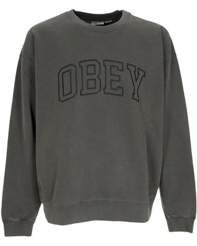 Obey Schwerer crew fleece sweatshirt - Grau