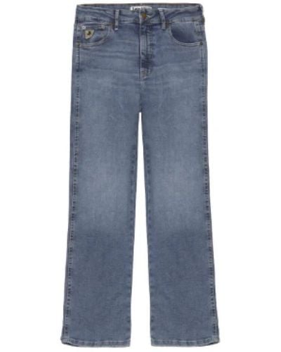 Lois Stone linen high waist jeans - Blau