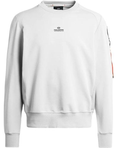 Parajumpers Weiße sabre sweatshirt mit applikation