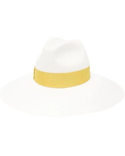 Borsalino Sombrero amarillo de paja con ala ancha