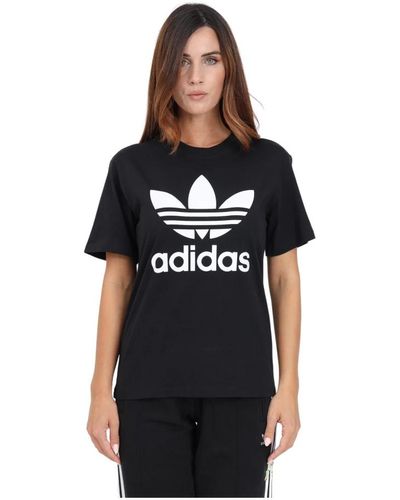 adidas Originals Camiseta deportiva negra con estampado de logo - Negro