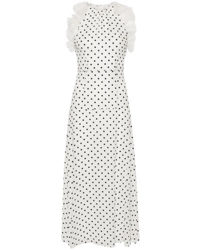 Alessandra Rich Maxi kleid mit polka dots - Weiß