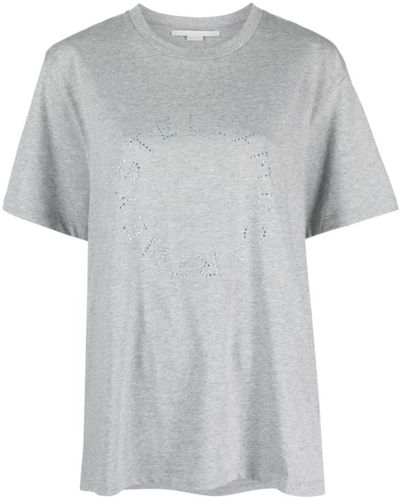 Stella McCartney Logo strass t-shirt - Grau