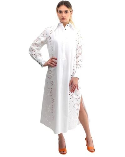 Liviana Conti Weiße blumen besticktes kleid