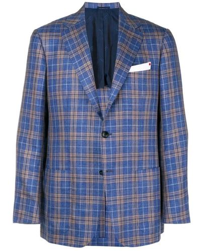 Kiton Suits > formal blazers - Bleu