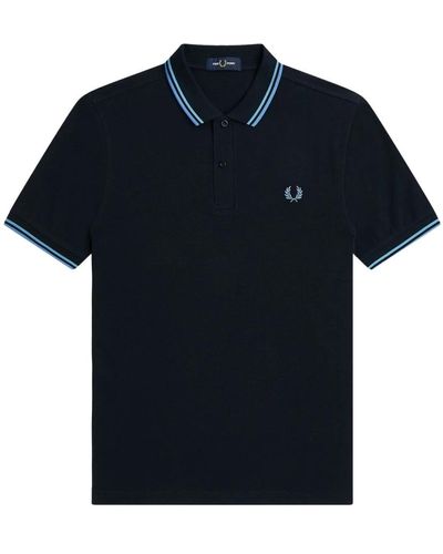 Fred Perry Slim fit twin tipped polo - Blau