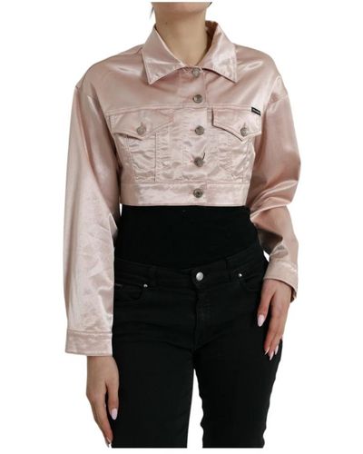 Dolce & Gabbana Rosa cropped denim jacket - Schwarz
