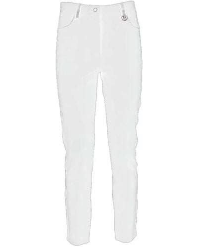 Yes-Zee Pantalones blancos milano stitch