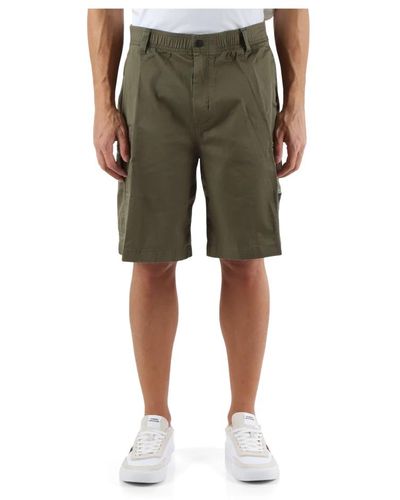 Calvin Klein Cargo stretch baumwoll bermuda shorts - Grün