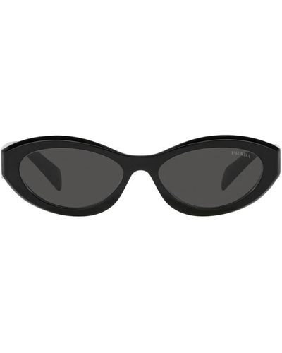 Prada Zonnebril Met Ovalen Montuur - Zwart