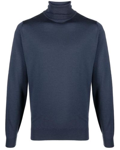 John Smedley Midnight merino roll-neck sweater - Blau
