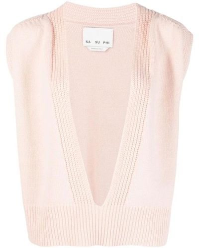 Sa Su Phi V-Neck Knitwear - Pink