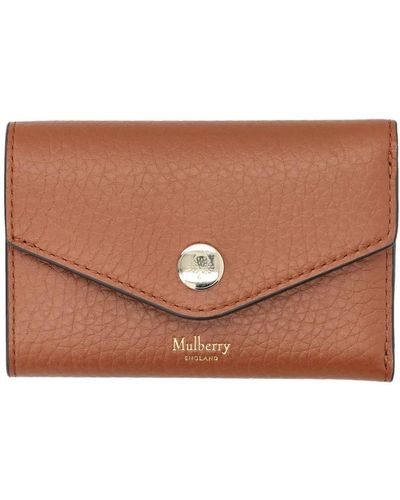 Mulberry Gefaltete multi-karten-brieftasche schwere körnung - Braun