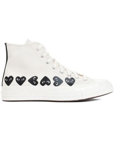 COMME DES GARÇONS PLAY Weiße heart hi top sneakers,schwarze heart hi top sneakers