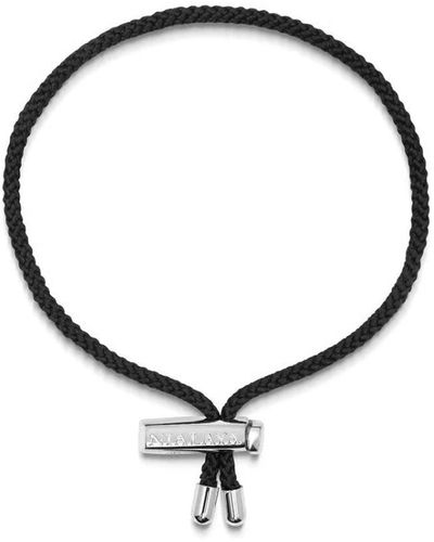 Nialaya 's black string bracelet with adjustable silver lock - Braun