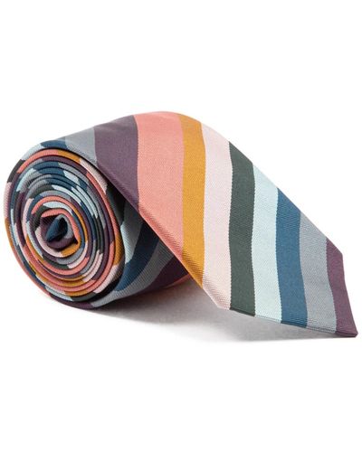 PS by Paul Smith Paul smith diagonal-stripe silk tie - Blu