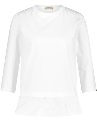 Herno Shirt mit volants 3/4-ärmeln - Weiß