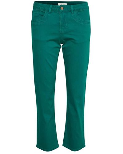 Cream Cropped trousers - Verde