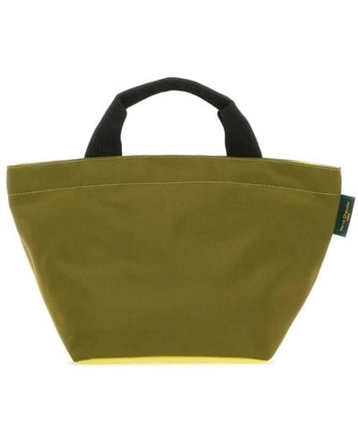 Herve Chapelier Canvas shopping bag in olivgrün