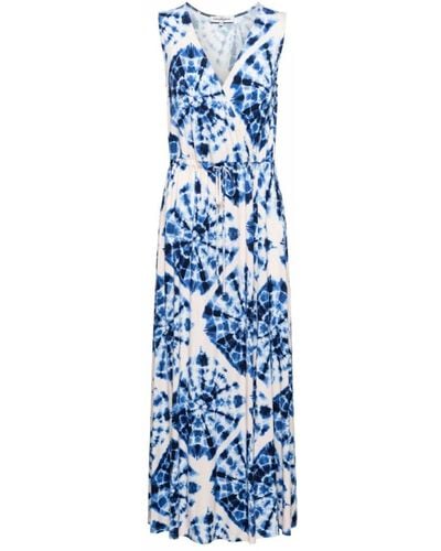 &Co Woman Tie-dye v-ausschnitt maxikleid &co - Blau