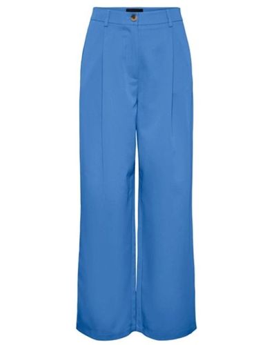 Pieces Wide Trousers - Blue