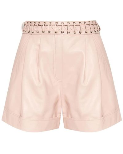 Balmain Shorts con detalle de cordones - Rosa