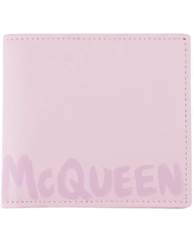 Alexander McQueen Graffiti klappbörse aus glattleder - Pink
