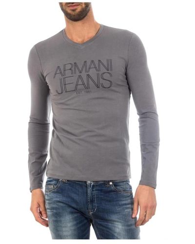 Armani Jeans Gemütlicher strickpullover - Grau