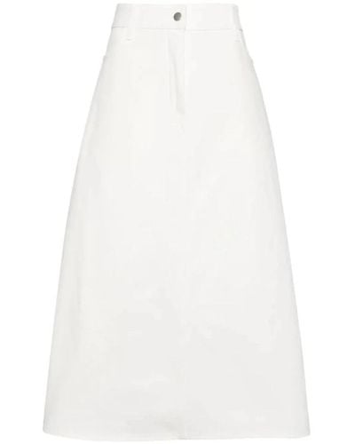 Studio Nicholson Skirts > denim skirts - Blanc
