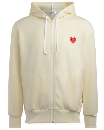 COMME DES GARÇONS PLAY Sweatshirts & hoodies > zip-throughs - Blanc