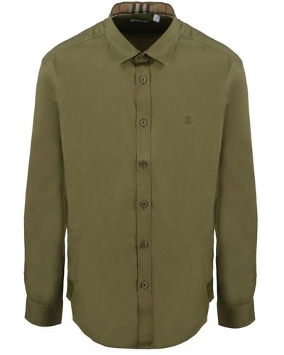 Burberry Poplin shirt with monogrammed pattern - Vert