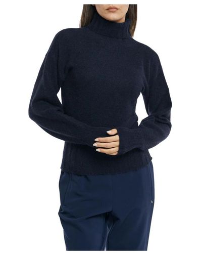 Ottod'Ame Hochgeschlossener Wollmischpullover - Blau