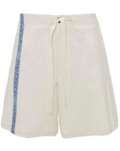 JW Anderson Logo stripe shorts - Bianco