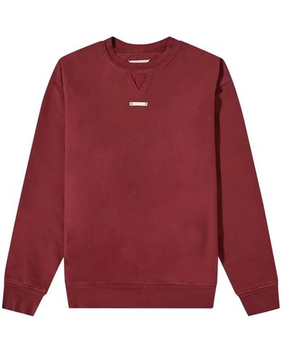 Maison Margiela Baumwoll-sweatshirt mit rippbündchen - Rot