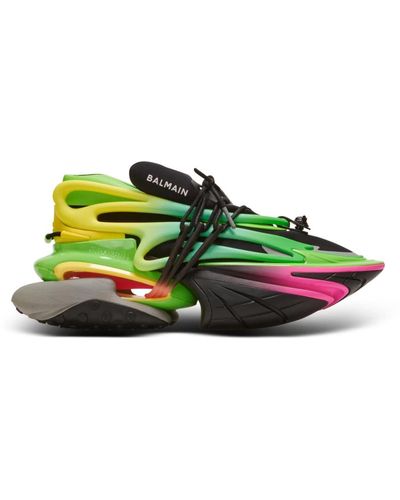 Balmain Sneakers Unicorn con inserti a contrasto - Verde