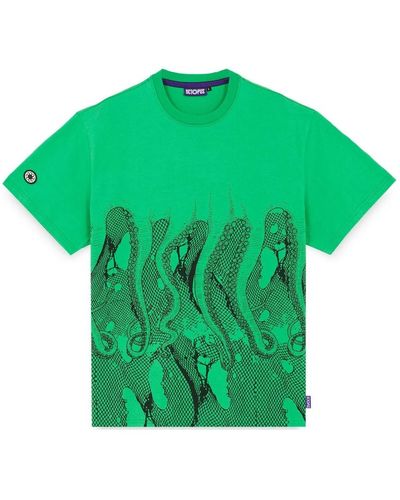 Octopus Fishnet tee verde cotone primavera/estate