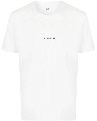 C.P. Company Weißes rundhals t-shirt mit druck